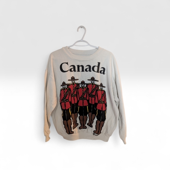 Vintage Tops - Vintage Canada Mountie Graphic Sweatshirt | Made in Canada | One Size